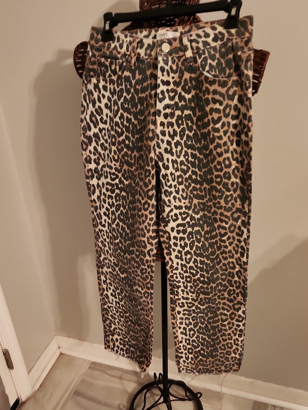 Oat New York Leopard Print Straight-Leg Jeans - Brown & Black